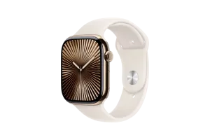 Apple Watch Series 10 4G 46mm Titanium Goud Sportband S/M