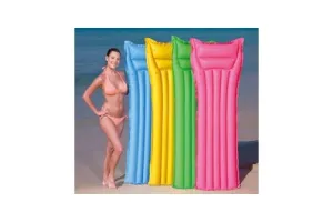 Bestway Opblaasbaar luchtbed - blauw - met hoofdkussen - 183 x 69 cm - inclusief reparatie patch