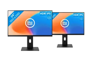 BlueBuilt 24 inch Full HD Monitor Duo Pack