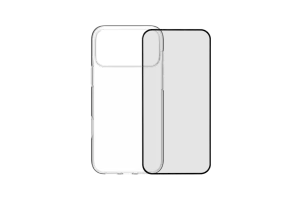 BlueBuilt Back Cover iPhone 17 Pro Max Transparant + BlueBuilt iPhone 17 Pro Max Screenprotector Glas