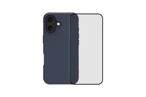 BlueBuilt Protective Back Cover met MagSafe iPhone 17 Blauw + BlueBuilt iPhone 17 Screenprotector Glas