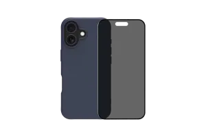 BlueBuilt Protective Back Cover met MagSafe iPhone 17 Blauw + iPhone 17 Privacy Screenprotector Glas