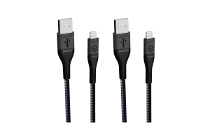 BlueBuilt Usb A naar Lightning Kabel 1,5m Kevlar Zwart Duo Pack