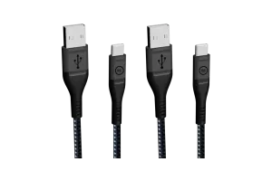BlueBuilt Usb A naar Usb C Kabel 1,5m Kevlar Zwart Duo Pack