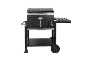 Boretti - Carbone 2.0 Houtskool barbecue - Grilloppervlak 57x42 - met verstelbaar kolenrek - gietijzeren rooster - zwart