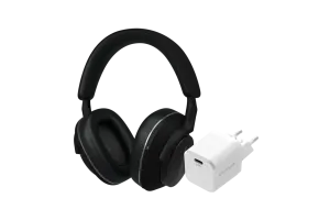 Bowers &amp; Wilkins Px7 S2e Zwart + BlueBuilt Power Delivery Oplader met Usb C Poort 20W Wit