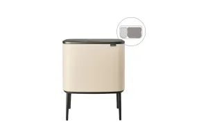 Brabantia Bo Touch Bin Prullenbak - 11 + 23 liter - Afvalscheiding - Soft Beige Brabantia Bo Touch Bin Prullenbak - 11 + 23 liter - Afvalscheiding - Soft Beige