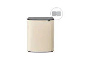 Brabantia Bo Touch Bin Prullenbak - 2 x 30 liter - Afvalscheiding - Soft Beige