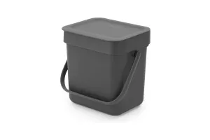 Brabantia Sort &amp; Go Aanrecht Afvalbakje - 3 liter - Dark Grey