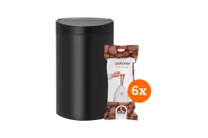 Brabantia Touch Bin 40 Liter Matt Black + Vuilniszakken (120 stuks)