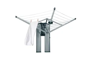 Brabantia WallFix Wanddroogrek - met Opberg-/Beschermbox - 24 m - Metallic Grey