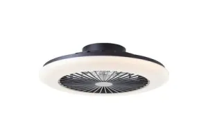 Brilliant Salerno - Plafondventilator - Met verlichting - LED 40W - 3000K-6500K - Dimbaar - Zwart- Zeer stil