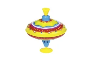 Bromtol: GEKLEURD ROOD-GEEL-BLAUW diam.18,5x21cm, in metaal, 1+