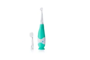 Brush-Baby | BabySonic | Electrische Baby Tandenborstel (0 - 3 jaar) | Lichtgevend | Timer & Pulse | Zuignapvoet | Groen | Incl. 2 opzetborstels en batterij