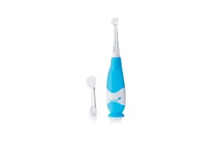 Brush-Baby | BabySonic | Electrische Baby Tandenborstel (0 - 3 jaar) | Lichtgevend | Timer & Pulse | Zuignapvoet | Blauw | Incl. 2 opzetborstels en batterij
