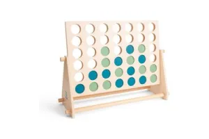 BS Toys 4 bij elkaar - Strategisch Spel vanaf 6 Jaar - Geschikt voor 2 Spelers - Groen/Blauw - 4 op een rij - Spelletjes voor kinderen - Buiten speelgoed - Buitenspel - Buiten Spellen - Tuin Speelgoed - Houten speelgoed - Gezelschapsspel