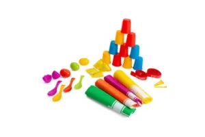 BS Toys Feestkit Spelset - Partijtje met Verschillende spellen - Zaklopen - Blikgooien - 4 Spelers - Buitenspeelgoed voor Kinderen - Vanaf 4 Jaar - Gezelschapspellen kinderen - Spelletjes voor kinderen - Buiten speelgoed - Buitenspel - Buiten Spellen