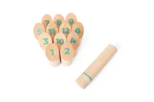 BS Toys Fins Werpspel - Kubb Spel - Buitenspeelgoed vanaf 8 Jaar - Stok Gooien - Kegelspel - 12 Houten Paaltjes - Kubb spel original - Kubb familiespel - Houten speelgoed - Buiten speelgoed - Buitenspel - Buiten Spellen - Tuin Speelgoed