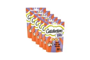 Catisfactions Kattensnoepjes - Mix Snacks Kip en Eend - 6x60g