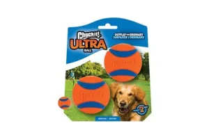Chuckit! Ultra Ball - Hondenbal - Rubber - Drijvend - Maat M - 6 cm - Oranje - 2 stuks