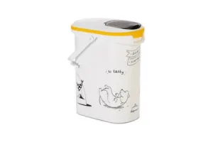Curver Voedselcontainer Hond - 10L - 4KG - 19x30x35cm - Wit/Geel/Zwart