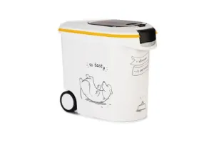 Curver Voedselcontainer Hond - 35L- 12KG - 28x49x43cm - Wit/Geel/Zwart