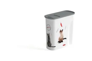 Curver Voedselcontainer Kat - 6L- 2,5KG - 28x12x28cm - Wit/Grijs