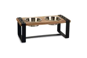 Designed by Lotte Karinto - Dinerset Hond - Hout/metaal - incl. 2 bakjes - 48x22x18cm