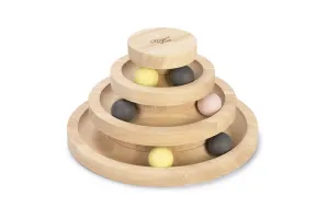 Designed by Lotte Speeltoren Mia - Kattenspeelgoed - Hout - Bruin - 26x26x14,5 cm