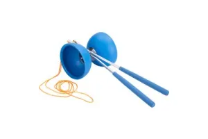 Diabolo rubber met metalen stokjes blauw