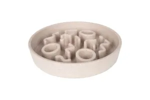 District 70 BAMBOO Slowfeeder - Stijlvolle anti-schrok voerbak voor katten - Merengue - O13 cm - Merengue O13 cm