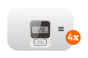 ELRO Blue Line Koolmonoxidemelder (10 jaar) 4-pack