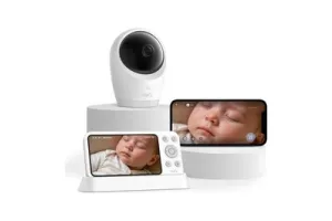 eufy Baby E21 Babyfoon - Baby Monitor - 4K Camera - Hybride Wi-Fi - App- en Monitorbediening - Ultrahelder Nachtzicht - Pan-Tilt - 8* Zoom - Draagbare Camera met Ingebouwde Batterij - ANR - Slimme Waarschuwingen