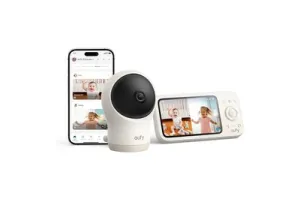 eufy Babyfoon C10 - 2K HD Camera - 4.5" Scherm - Pan & Tilt - Nachtzicht - Wi-Fi of Zonder Wi-Fi - 12 Uur Batterij - Beweging, Huilen & Geluid Detectie - Temperatuur Alarm - 2-weg Praten - VOX