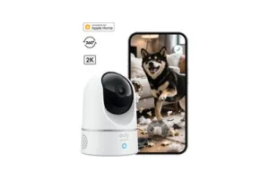 eufy Security E220 Binnencamera - 2K Pan & Tilt - Indoor Cam - Huisdiercamera - Petcam ; 2K-resolutie - Panoramische en kantelfunctie - Nachtzicht - Bewegings- en geluidsdetectie - Tweerichtingsaudio - Compatibel met Amazon Alexa en Google Assistant