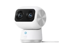 eufy Security S350 Binnencamera - Indoorcam - Huisdiercamera met app - Petcam, 4K UHD-resolutie, Dual-Cam met 8* hybride zoom, 360deg pan en tilt, AI-tracking, compatibel met Alexa en Google Assistant