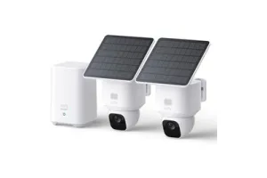 eufy SoloCam E30 2 - Cam Kit - 360deg PTZ beveiligingscamera - HomeBase 2 - 2K HD - 70deg tilt - AI-tracking - Zonne-energie - Geen ABO-kosten