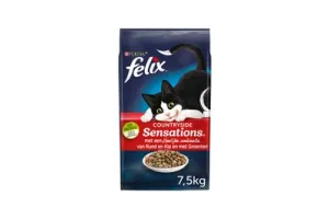 Felix Countryside Sensations - Kattenvoer Droogvoer - Rund Kip &amp; Groenten - 7.5 kg