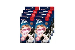 Felix Crispies - Kattensnacks - Kattensnoepjes - Zalm &amp; Forel - 8 x 45 g
