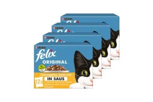Felix Original in Saus - Kattenvoer Natvoer - Gevogelte Selectie - 48 x 85 g