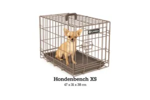 Flamingo Hondenbench XS - Opvouwbare Hondenbench Auto - Hondenbench Draadkooi Taupe - 47x31x38 cm - Flamingo hondenbench Ebo Taupe
