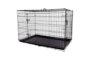 Flamingo Hondenbench XXL - Opvouwbare Hondenbench Auto - Hondenbench Draadkooi Zwart - 124x76x83 cm - Voor Grote &amp; Zware Honden