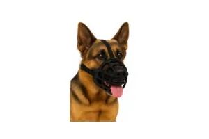 Flamingo muilkorf honden - Zachte siliconen muilkorf hond verstelbaar - Maat XXL - Model Benzo Zwart