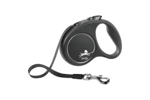 Flexi Black Design Tape - Rollijn Hondenriem - S - 5 Meter - Zwart - 