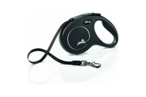 Flexi Classic Tape - Rollijn Hondenriem - Zwart - M - 5 Meter - Middelgrote Honden