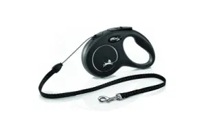 Flexi New Classic Koord - Hondenriem - Zwart - S - 5 meter - 