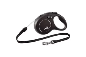 Flexi New Classic Koord - Hondenriem - Zwart - S - 8 meter - 