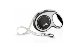 Flexi New Comfort Rollijn - Hondenriem - L - 8 Meter - Grote en Actieve Honden - Zwart Grijs