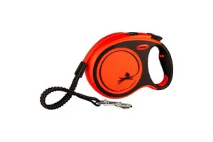 Flexi Rollijn Xtreme Tape - Hondenriem - L - 8 meter - Oranje Zwart - Grote en Actieve Honden