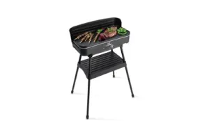 FRITEL Barbecue BBQ 2246 - Elektrische BBQ / Tafelgrill - Groot Grillopp. 50x25cm - 2200W - Afneembare plaat + Windscherm